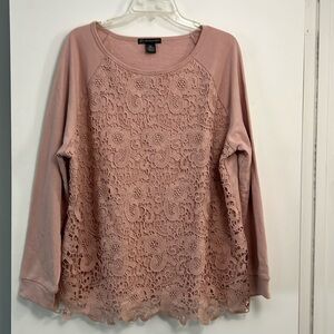 Blush color lace sweatshirt